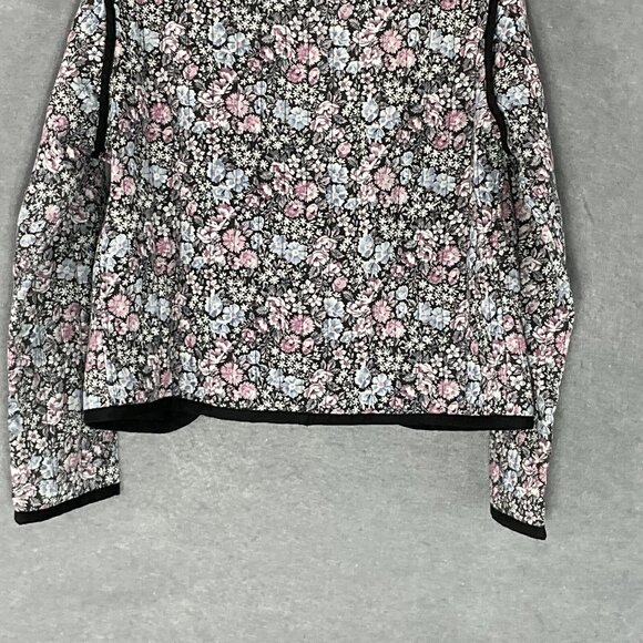 Quilted Jacket Womens Sz L/XL? Dark Floral Lightweight‎ Cropped Cottagecore - Picture 6 of 10